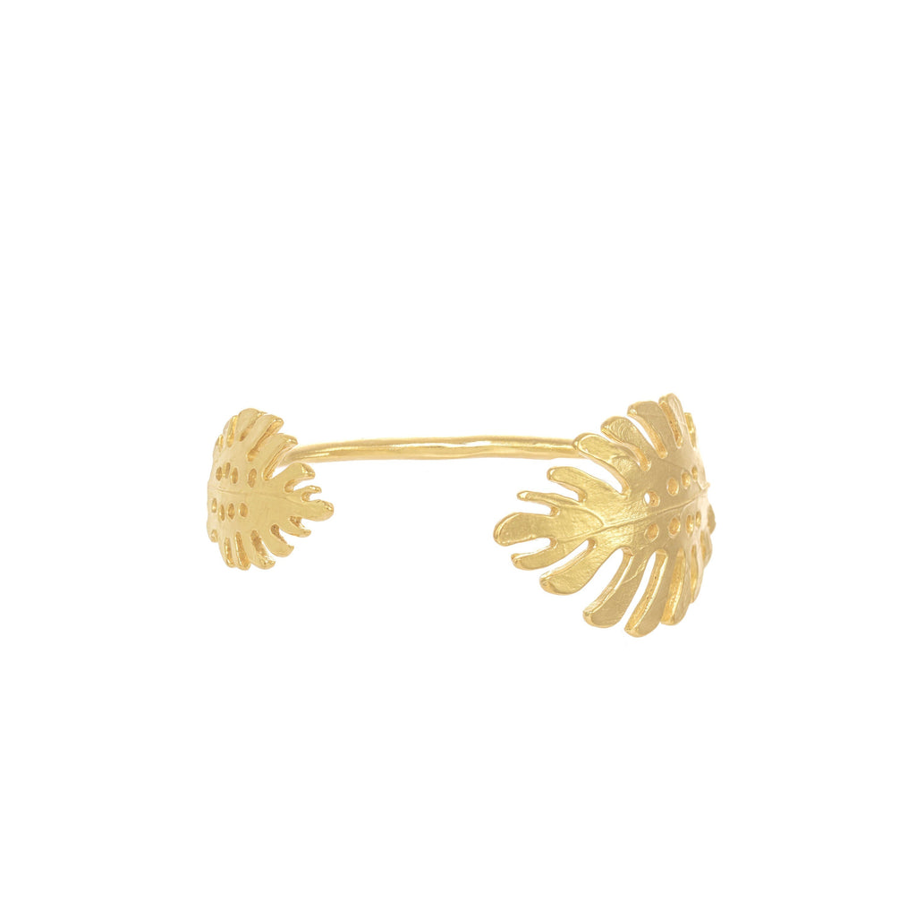 Large Double Monstera Cuff Bracelet