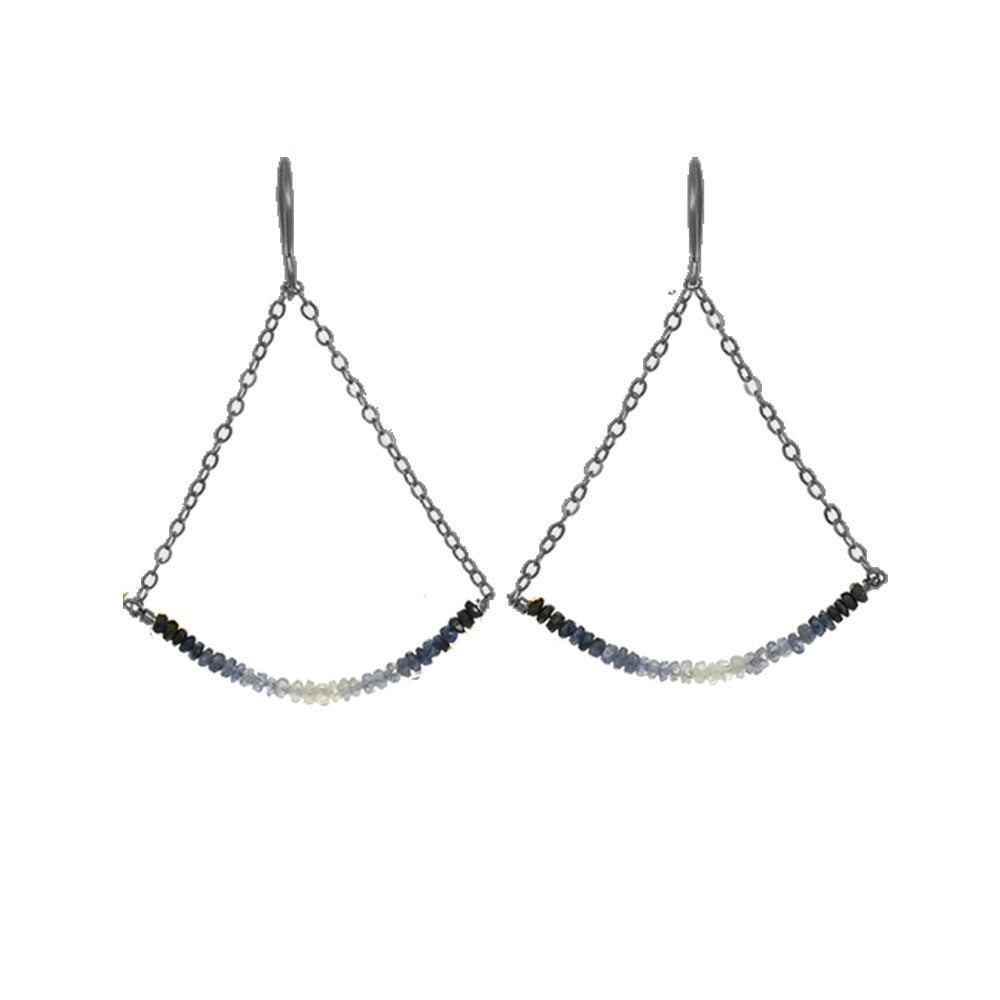 Beaded Fade Earrings with Sapphires