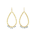Hammered Teardrop Earrings with Stones