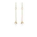 Briolette with Stone Chain Earrings