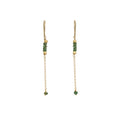 Rondelle Bar Earrings  - Green Garnet
