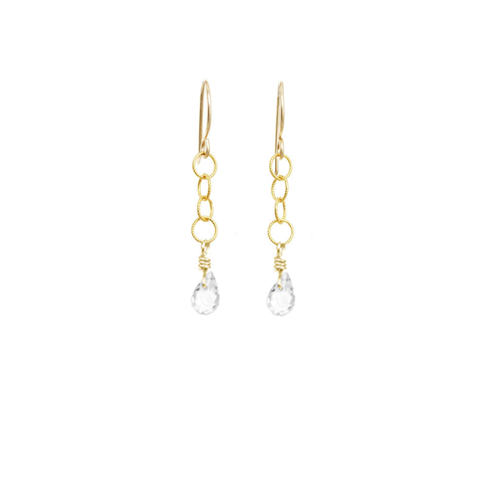 Chainlink Earrings with Briolette