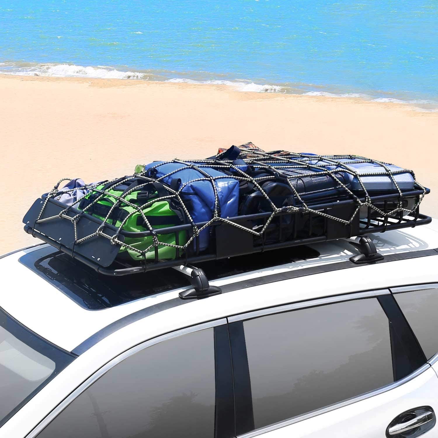 64"(L) x 39"(W) x 6'(H) Universal Roof Rack Cargo with 250lb Capacity