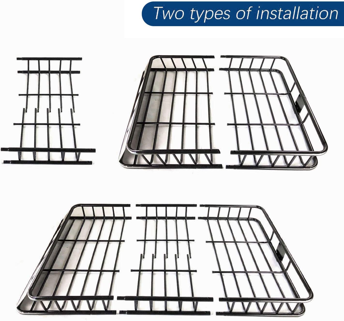 64"(L) x 39"(W) x 6'(H) Universal Roof Rack Cargo with 250lb Capacity