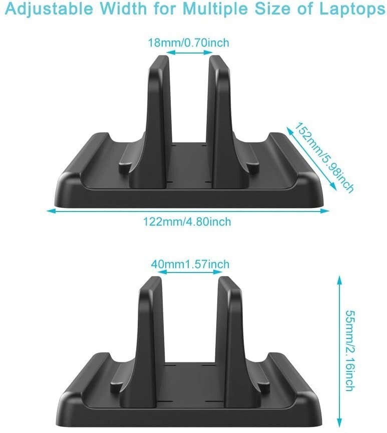 Vertical Laptop Stand Holder Plastic Adjustable