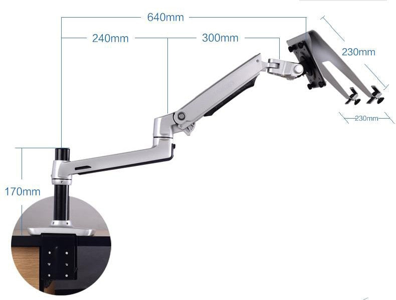 Aluminum Alloy Desktop Mount Dual Use 17-27 inch Monitor Support