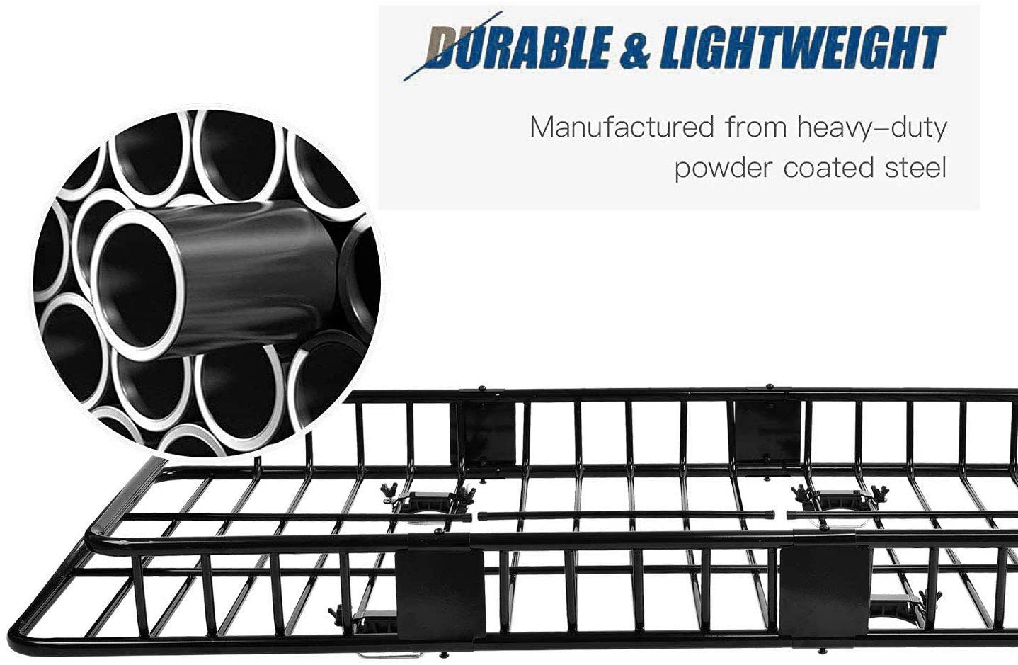 64"(L) x 39"(W) x 6'(H) Universal Roof Rack Cargo with 250lb Capacity