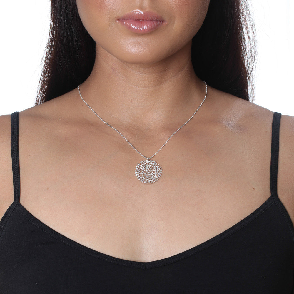 Small Coral Disc Necklace