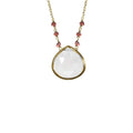 Large Teardrop Bezel Necklace with Stones