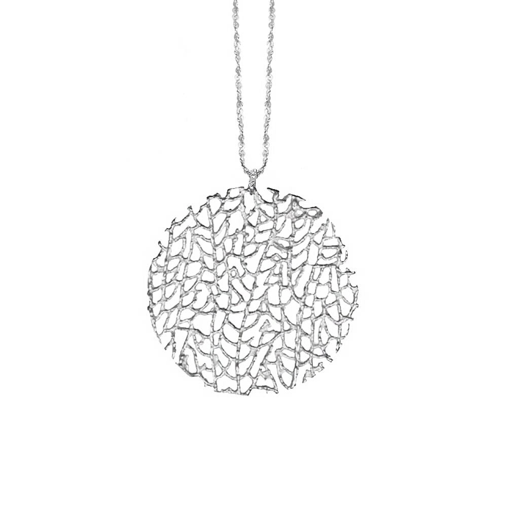 Large Coral Disc Necklace