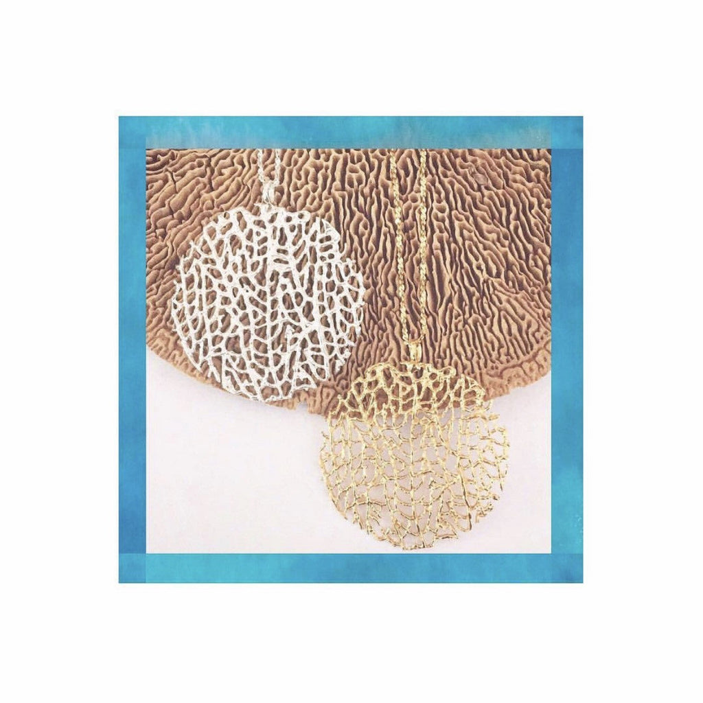Large Coral Disc Necklace