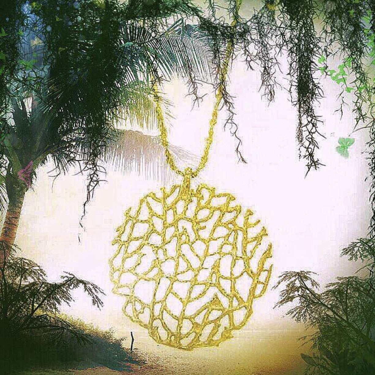 Large Coral Disc Necklace