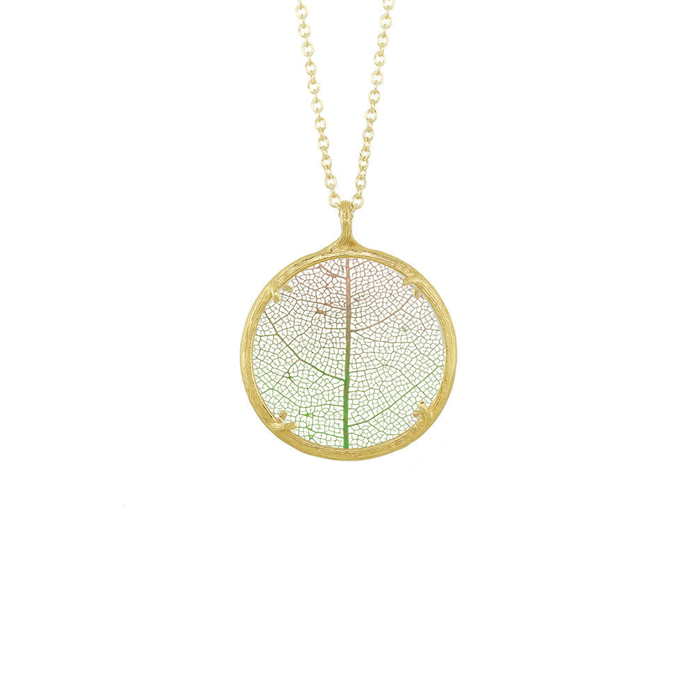Large Botanical Vein Leaf Necklace