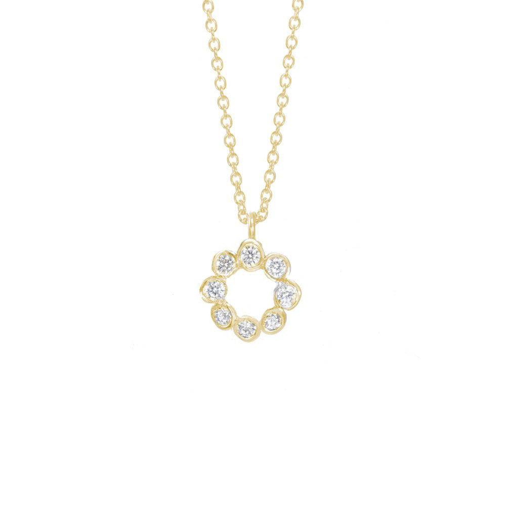 Circle Seed Pod Solitaire Necklace