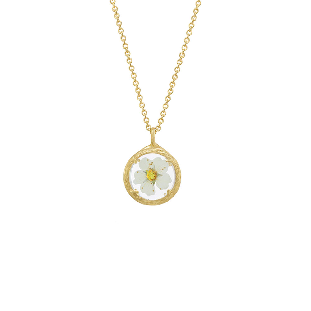 Mini Bridal Wreath Botanical Necklace