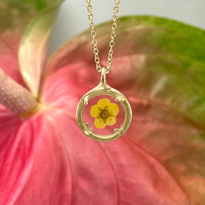 Mini Yellow Bloom Botanical Necklace
