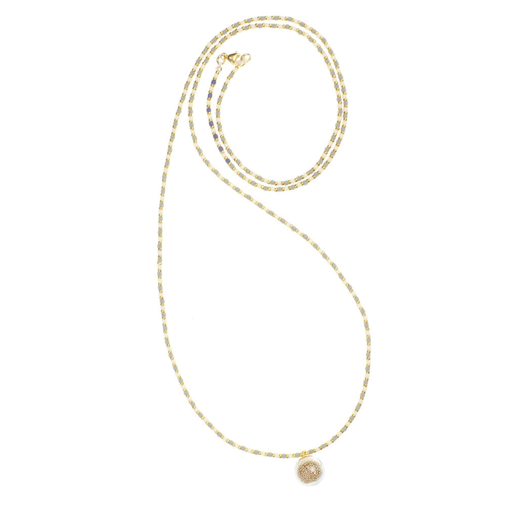 Striped Necklace with Mini Globe
