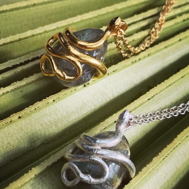 Snake Gemstone Necklace