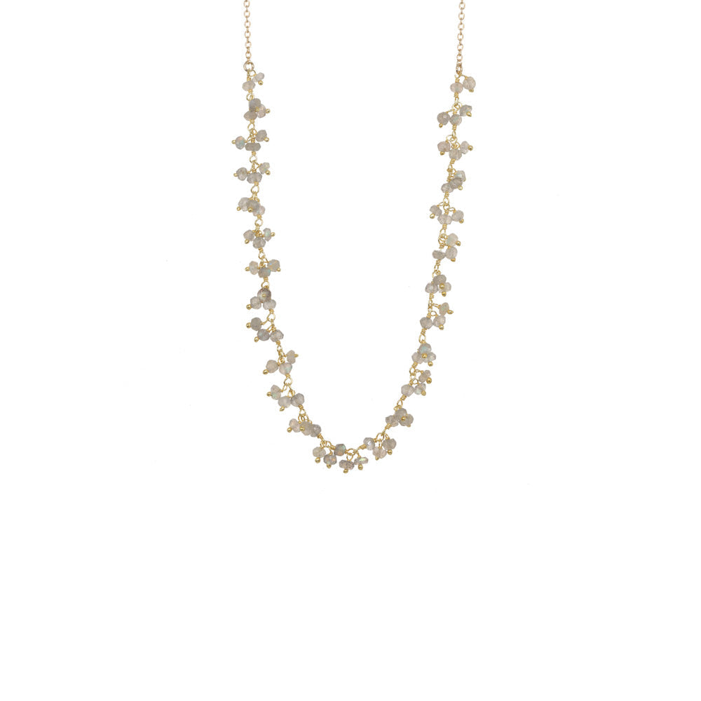 Long Gemstone Dangle Necklace