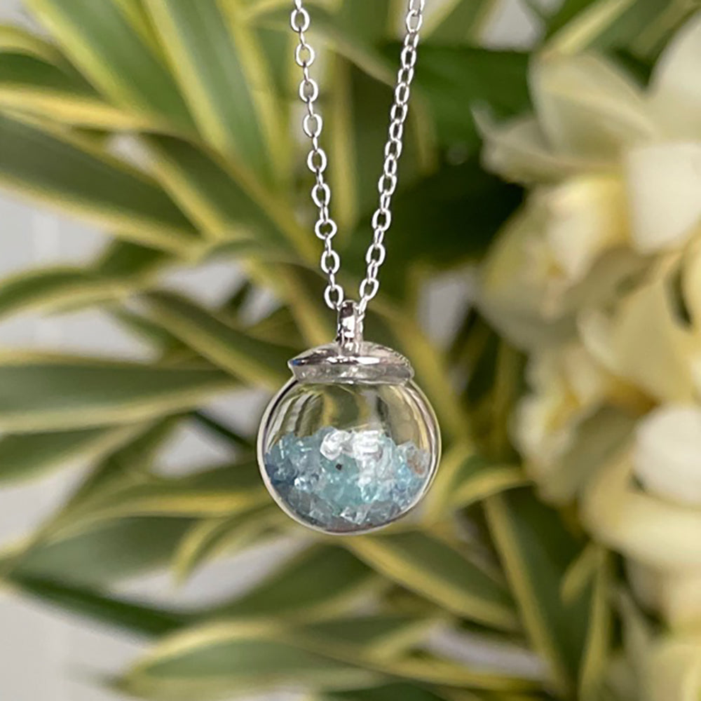 Birthstone Globe Necklace - March