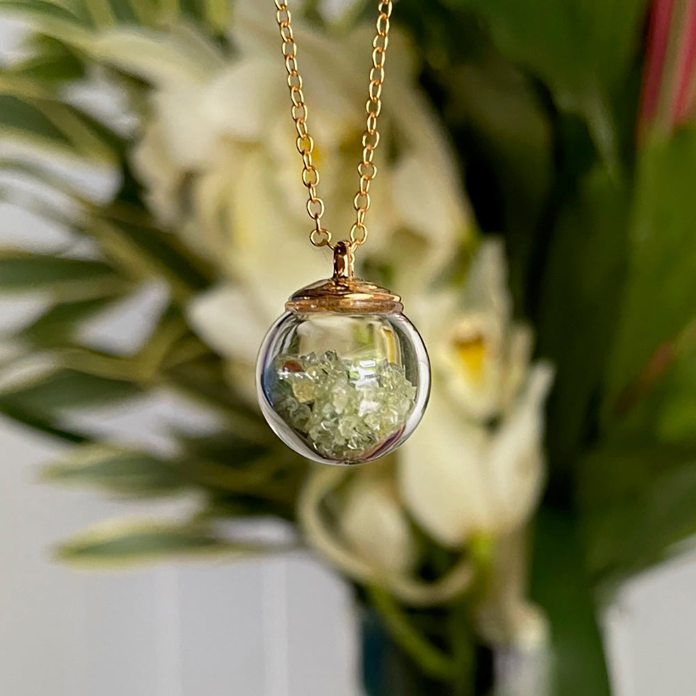 Birthstone Globe Necklace - August
