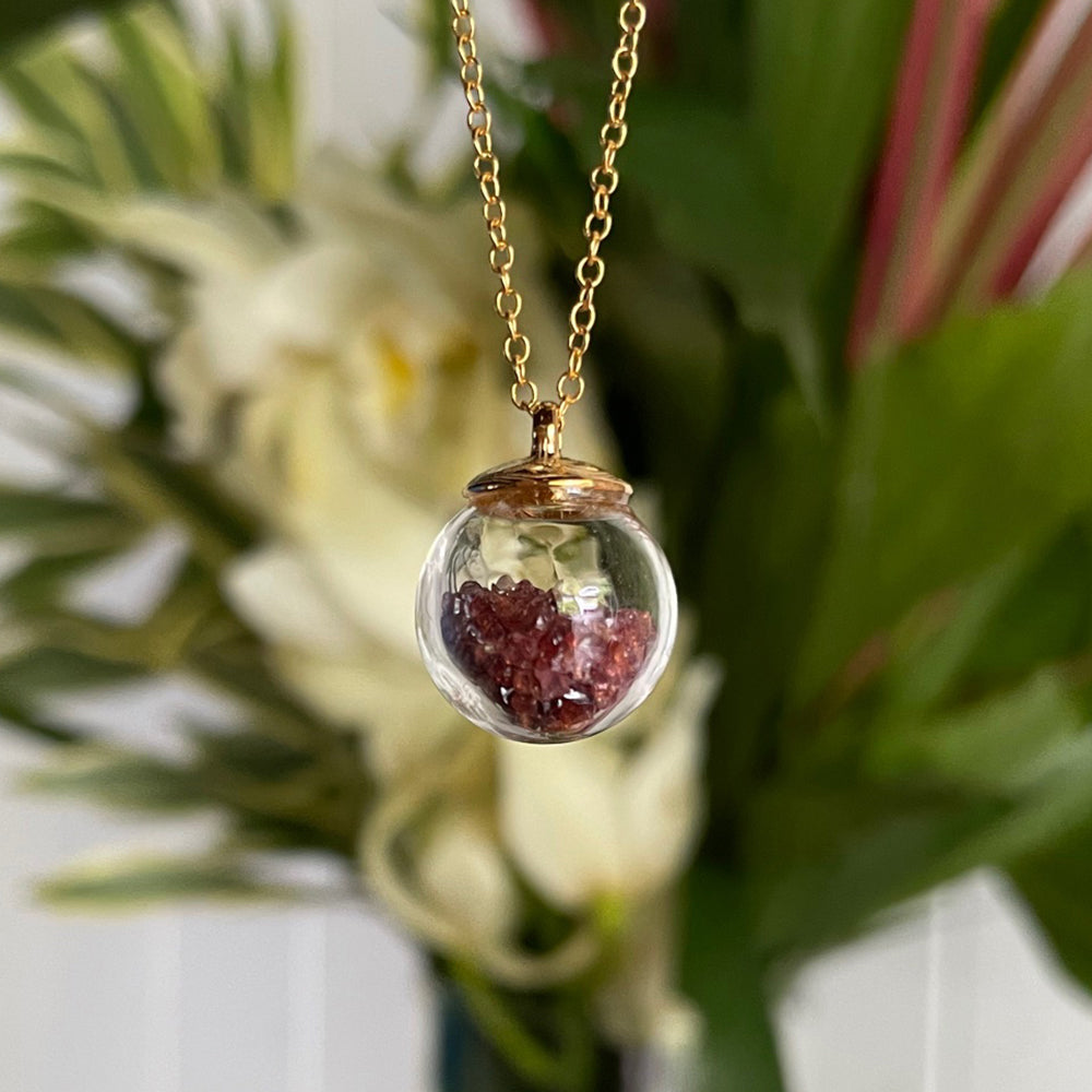 Birthstone Globe Necklace - January