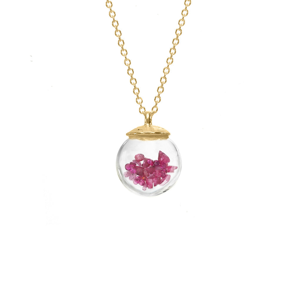 Birthstone Globe Necklace - July