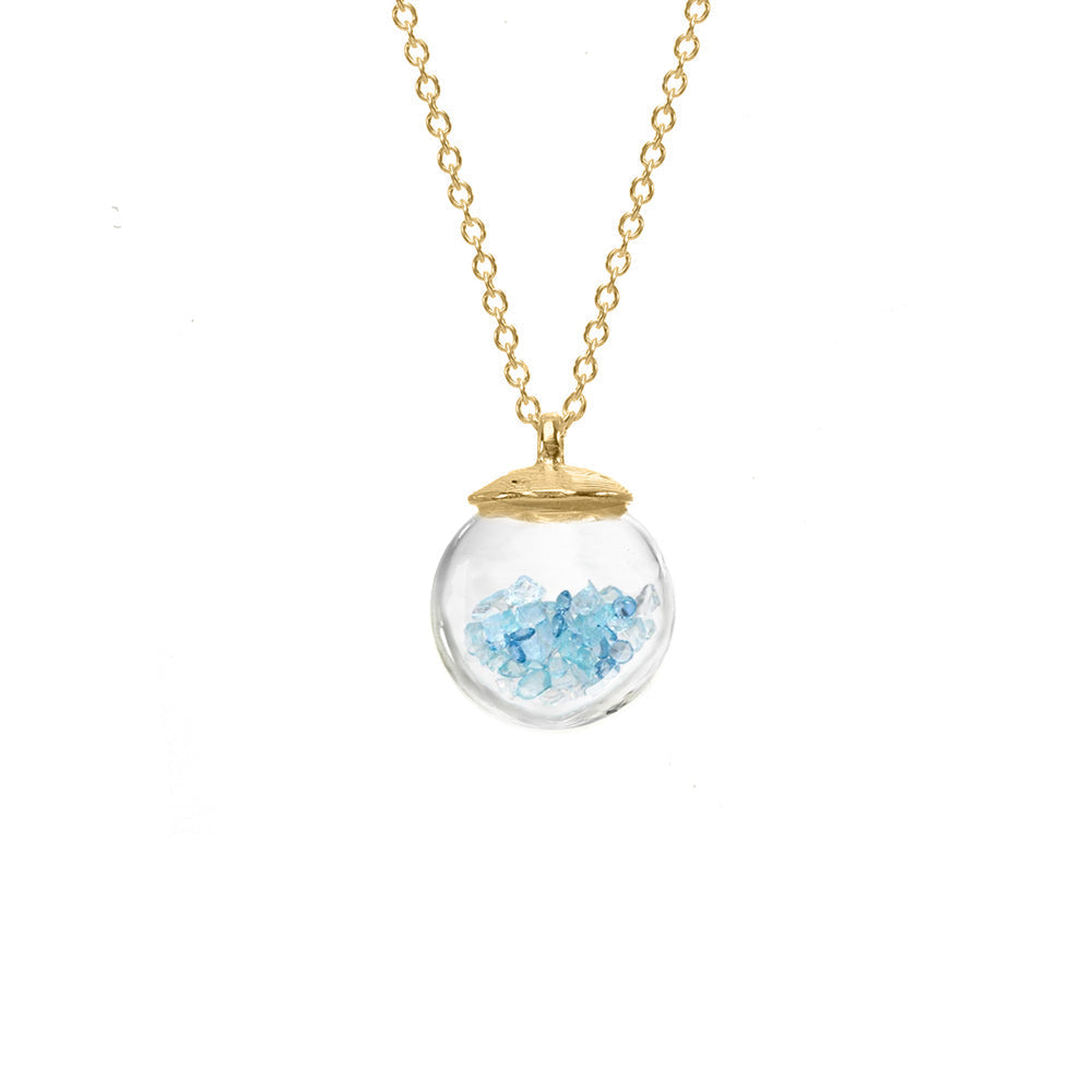 Birthstone Globe Necklace - March