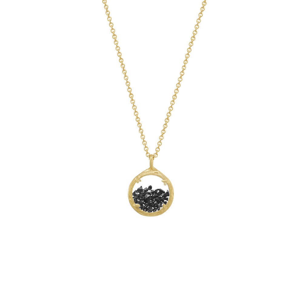 Mini Shaker Necklace in Black Spinel
