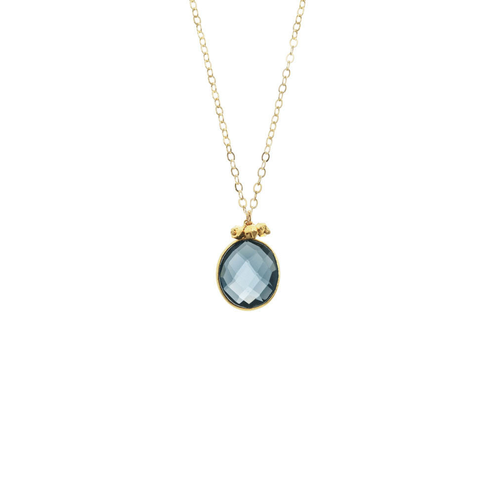 Bezel-Set Drop Necklace with Gems