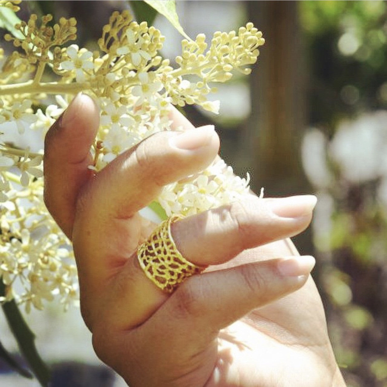 Extra Wide Coral Ring