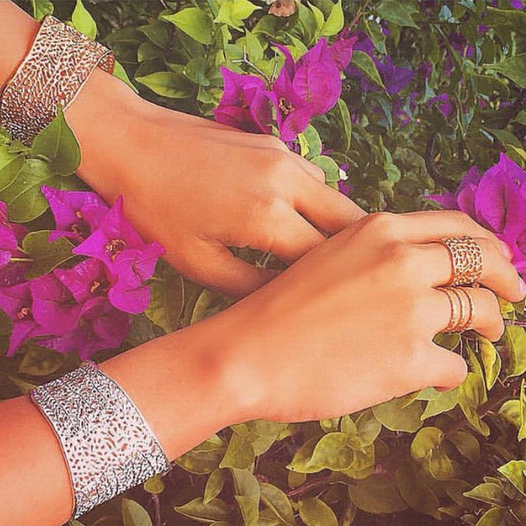 Extra Wide Coral Ring