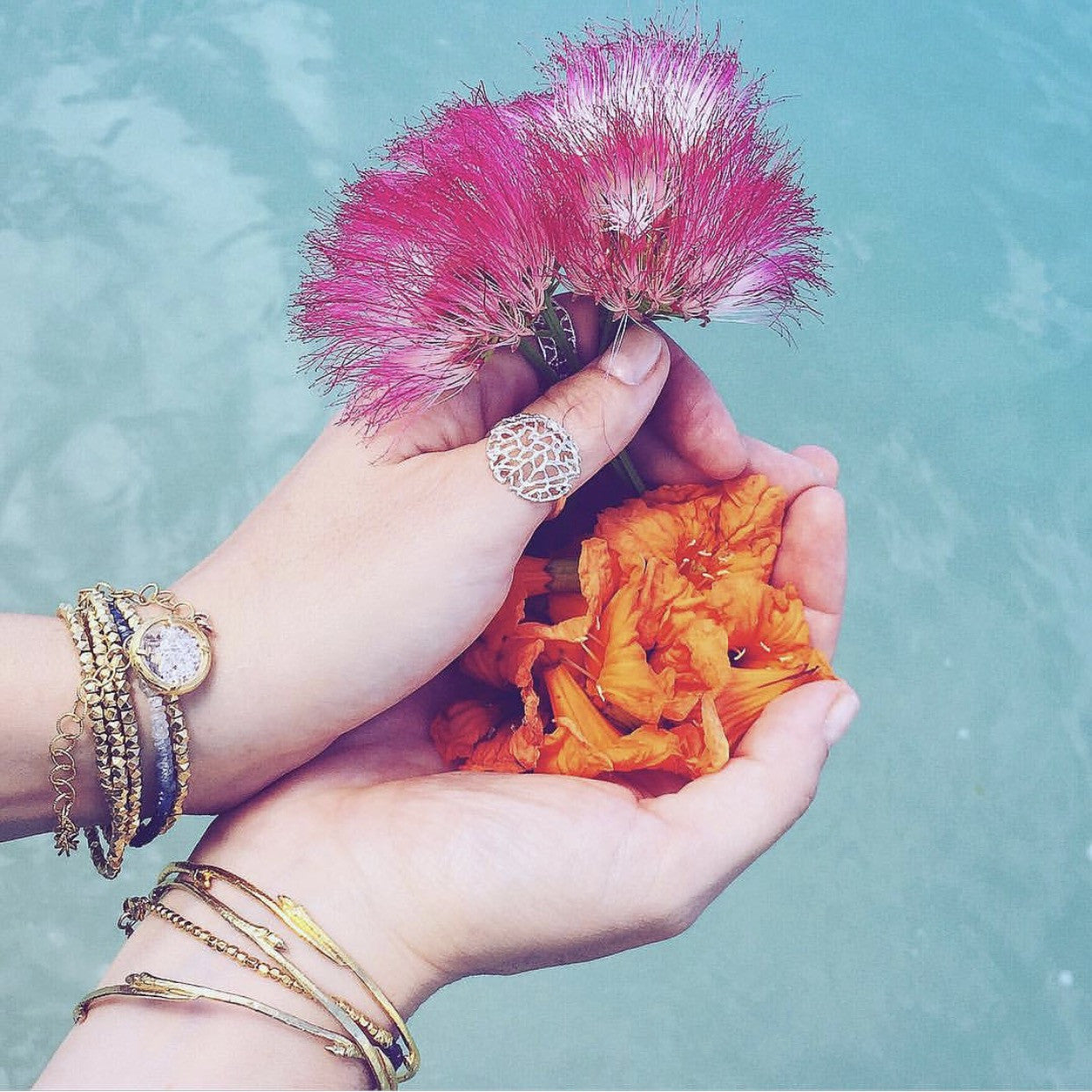 Domed Coral Ring