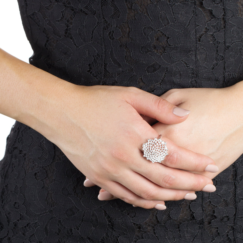 Large Open Sunflower Ring