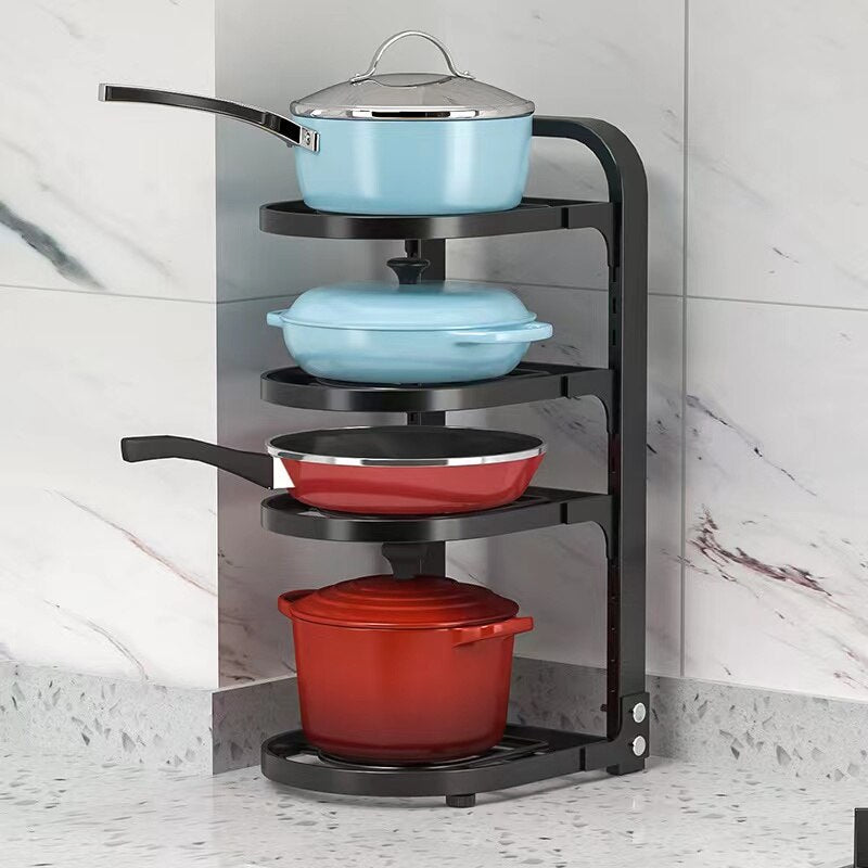 Spice Bottle Rack Pots and Pans Organizer Rack Multi-layer Pot Cover Storage Rack Pots Lids Storage Holder Kitchen storage