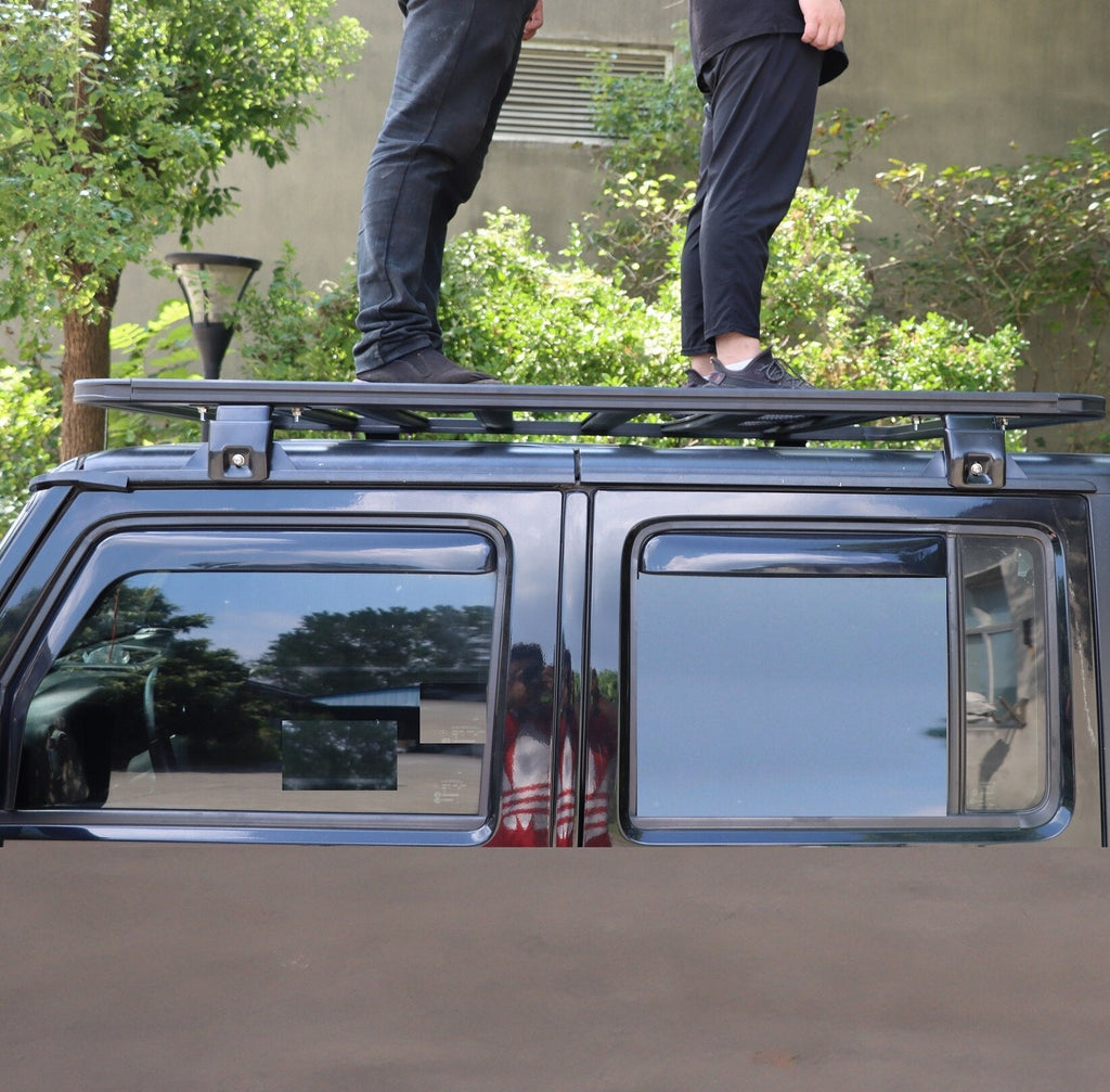 Aluminium (55 x 63) Black Car Roof Platform Rack Universal Flat Roof Rack