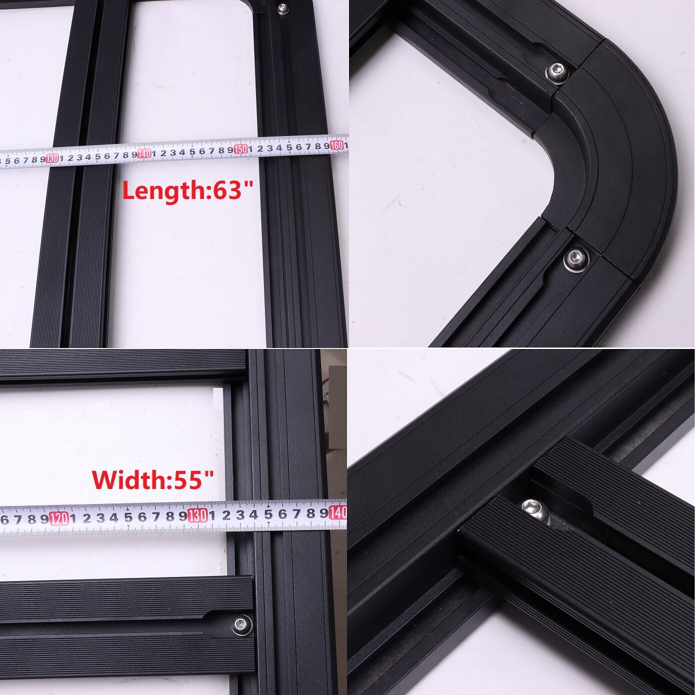 Aluminium (55 x 63) Black Car Roof Platform Rack Universal Flat Roof Rack