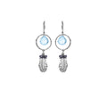 Feather Charm with Stone Earrings