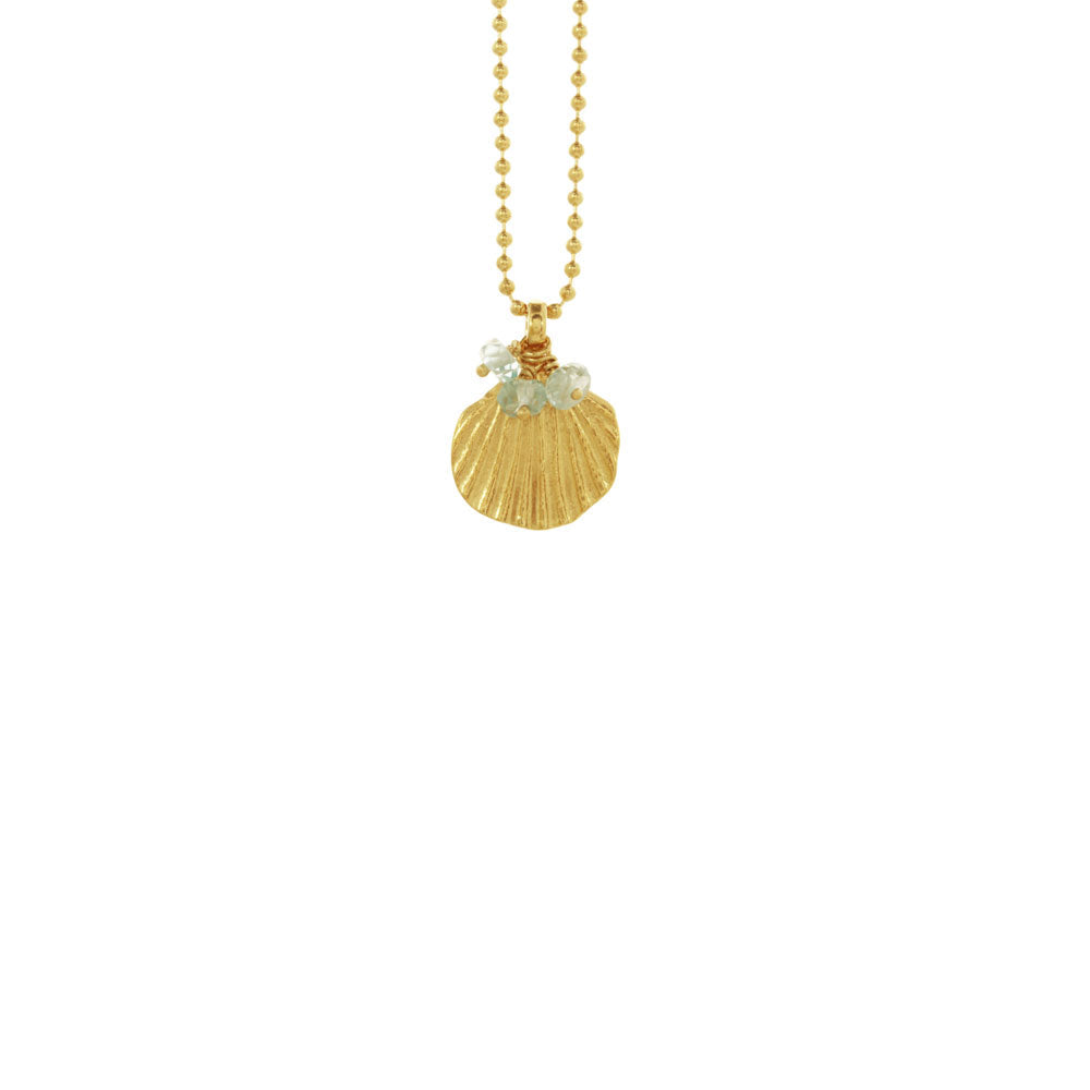 Small Fan Shell Necklace with Stones