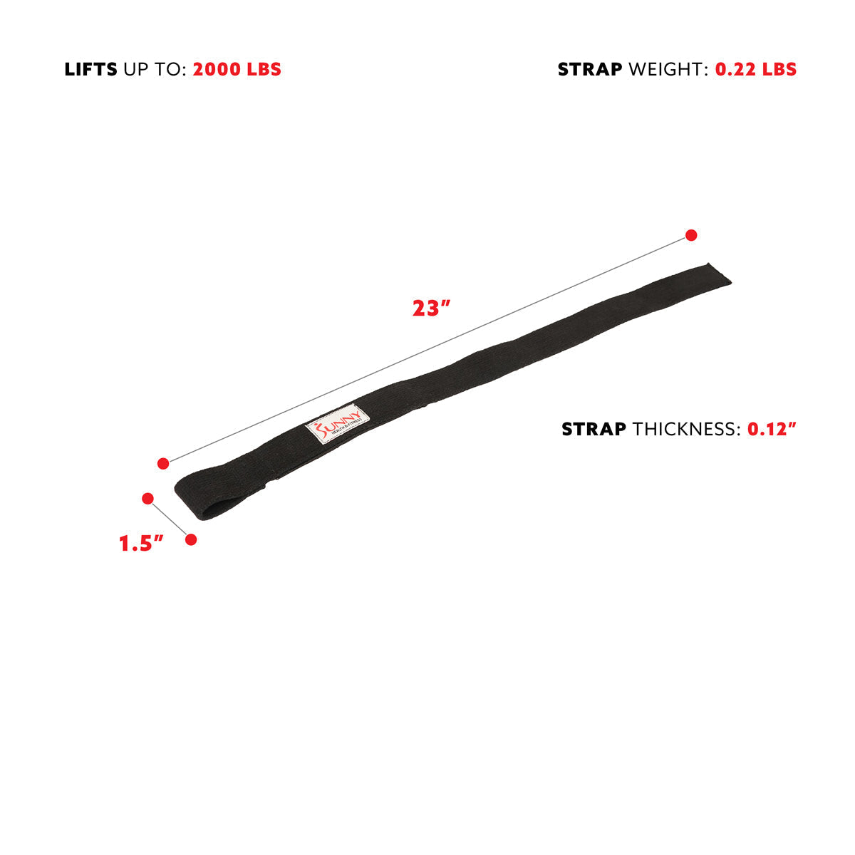 Lifting Wrist Straps w/ Neoprene Padding, 2000 lb Weight Capacity Heavy Duty for Weightlifting, Pair