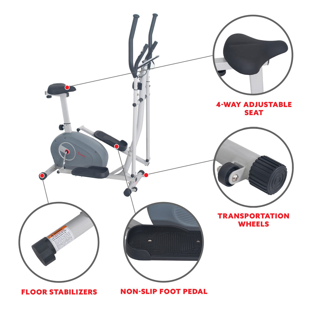 2 in 1 Magnetic Elliptical Upright Bike