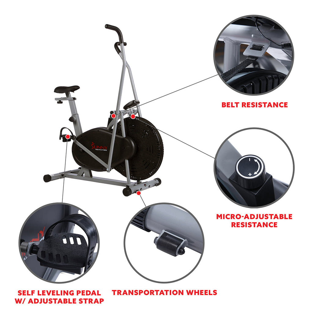 Air Resistance Hybrid Upright Exercise Bike w/ Arm Exercisers
