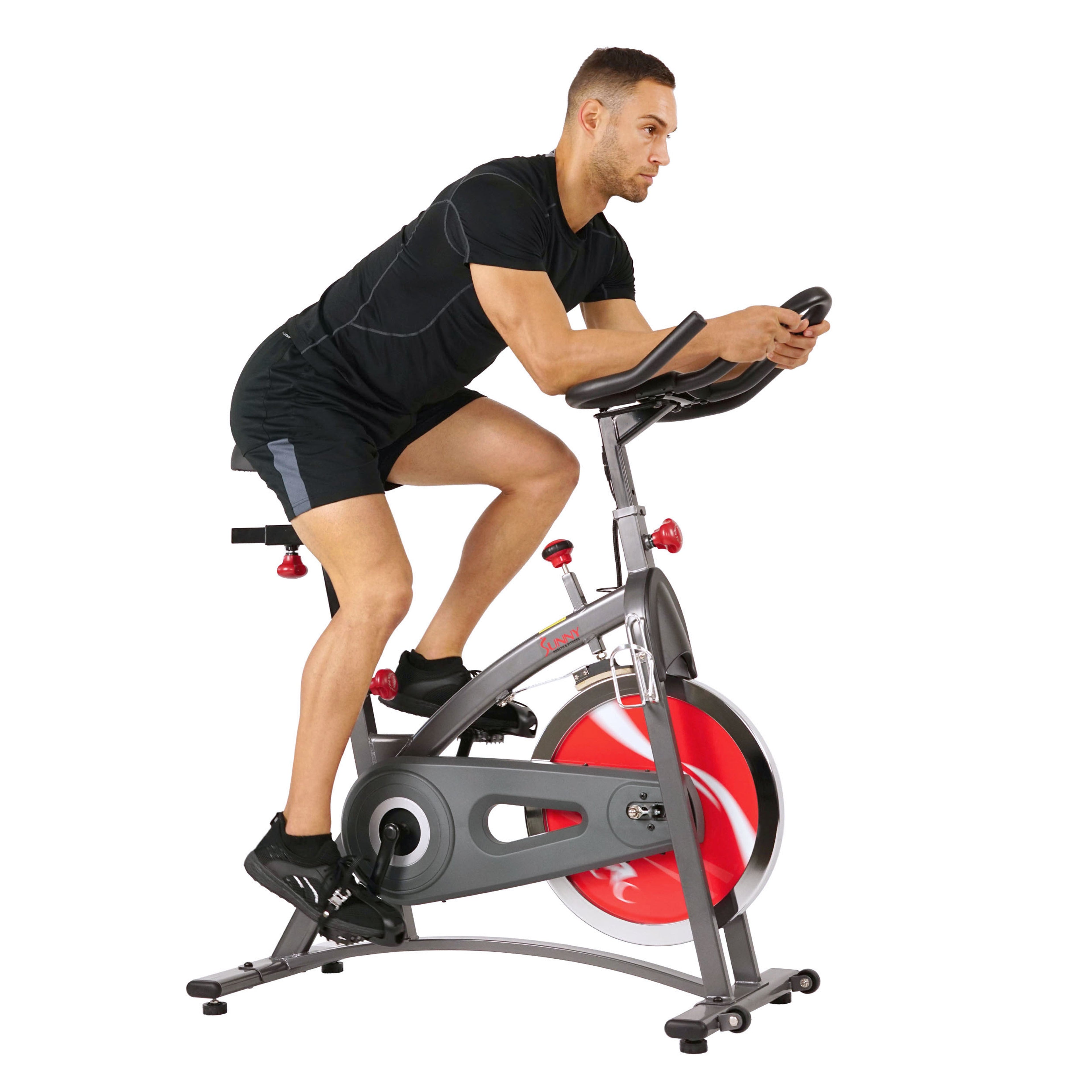 Belt Drive Indoor Cycling Bike Exercise Bike w/ LCD Monitor