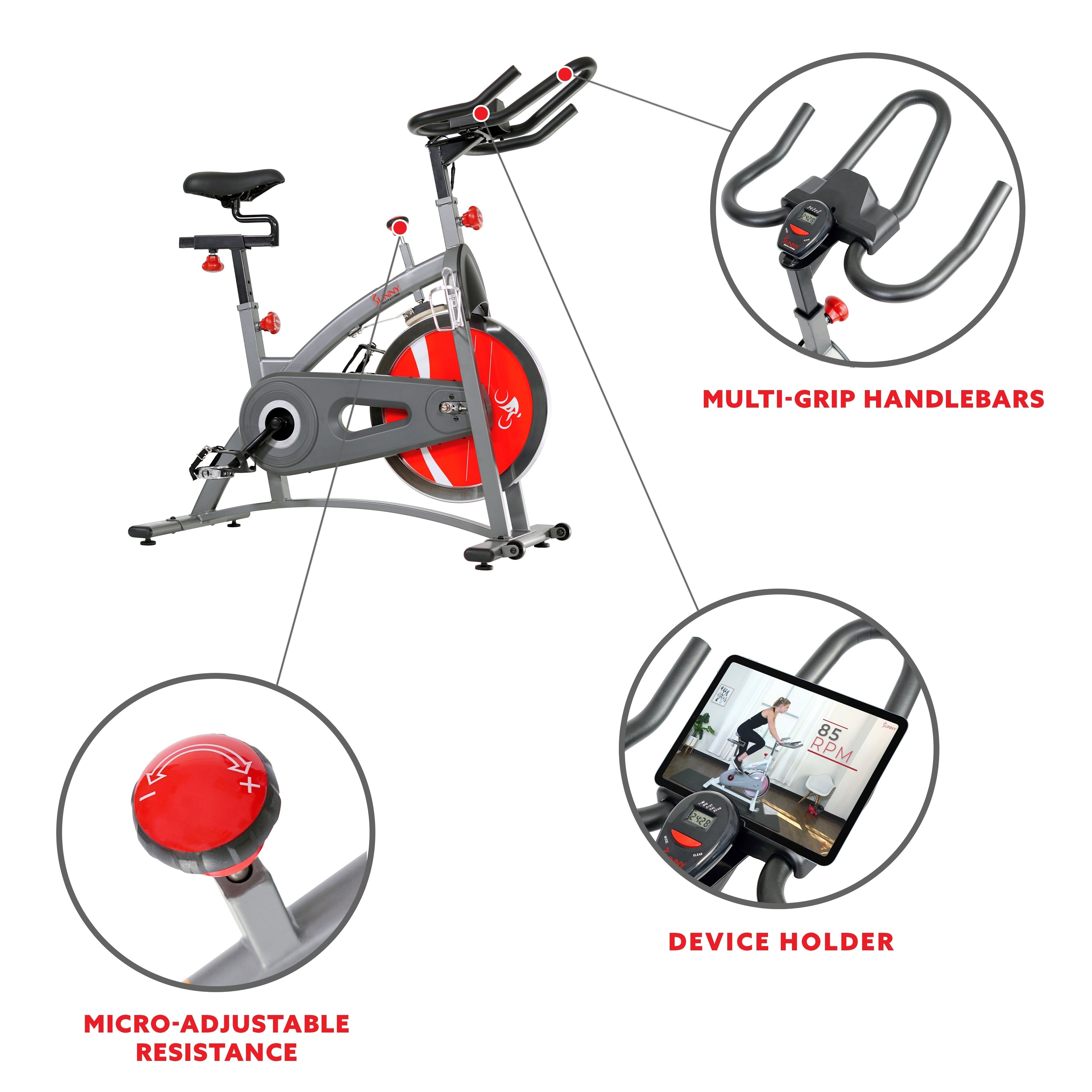 Belt Drive Indoor Cycling Bike Exercise Bike w/ LCD Monitor