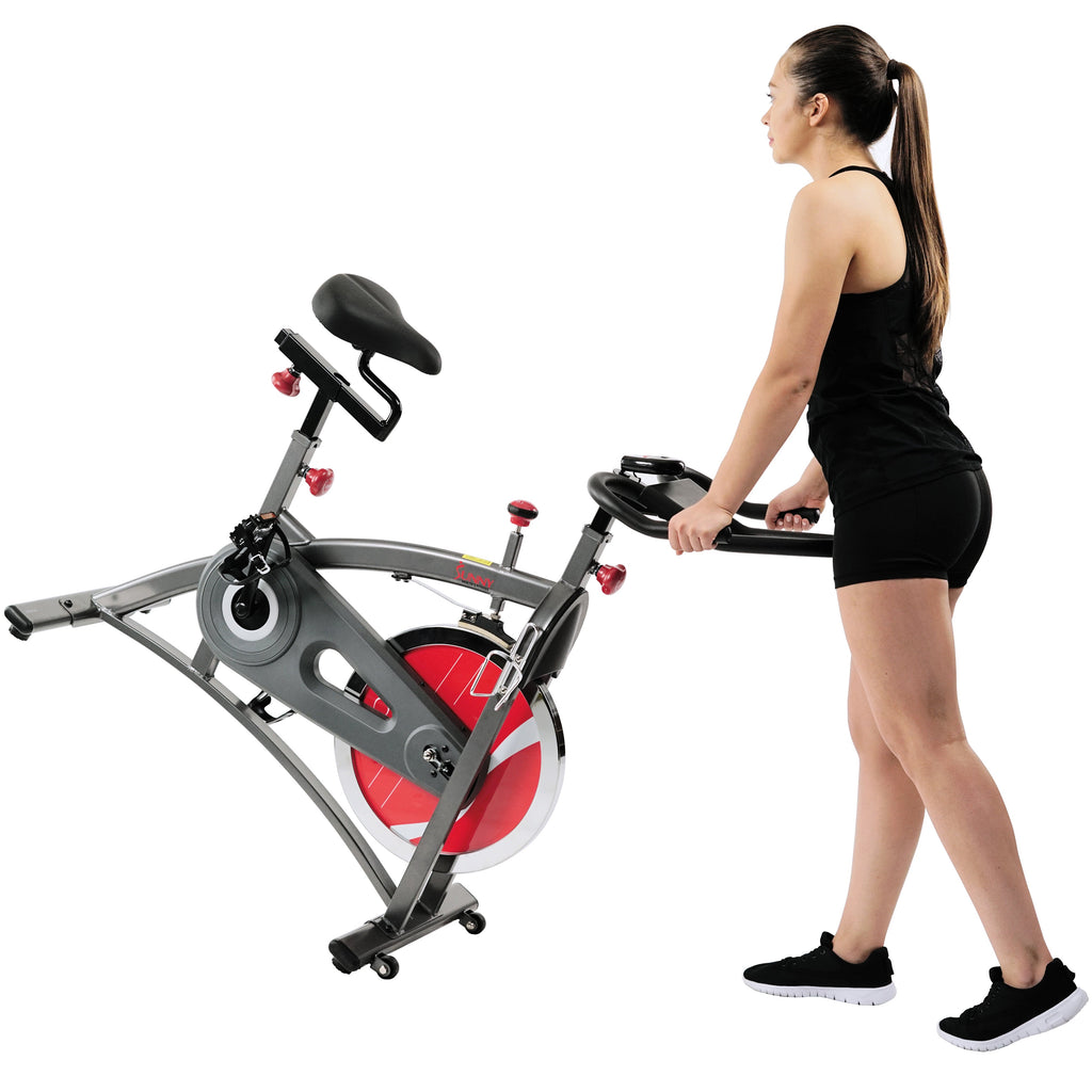 Belt Drive Indoor Cycling Bike Exercise Bike w/ LCD Monitor