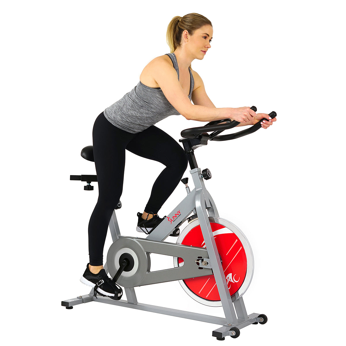 Chain Drive Indoor Cycling Trainer Exercise Bike - Silver