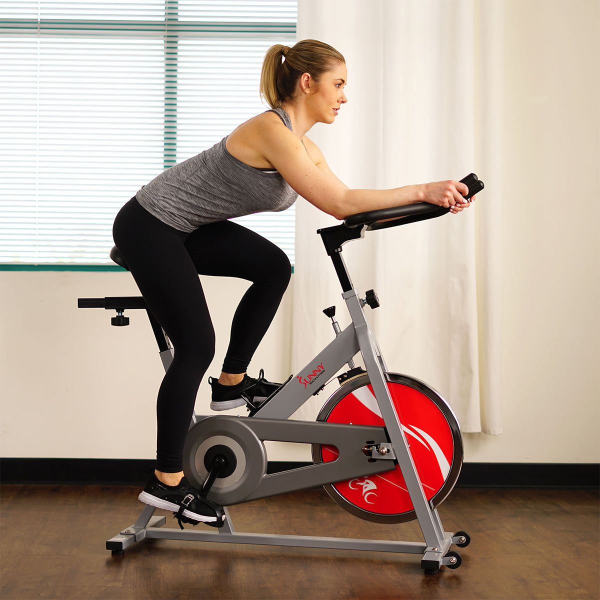 Chain Drive Indoor Cycling Trainer Exercise Bike - Silver