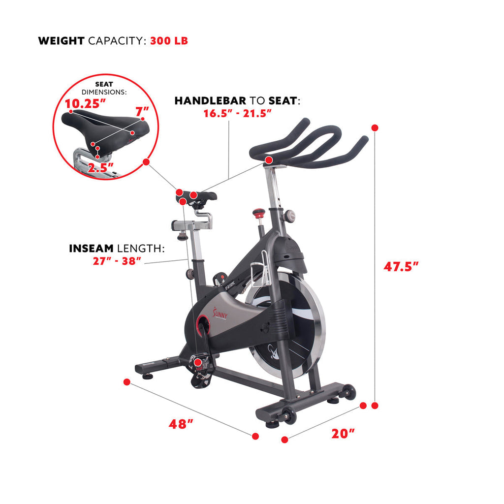 Clipless Pedal Premium Indoor Cycling Exercise Bike with Chain Drive