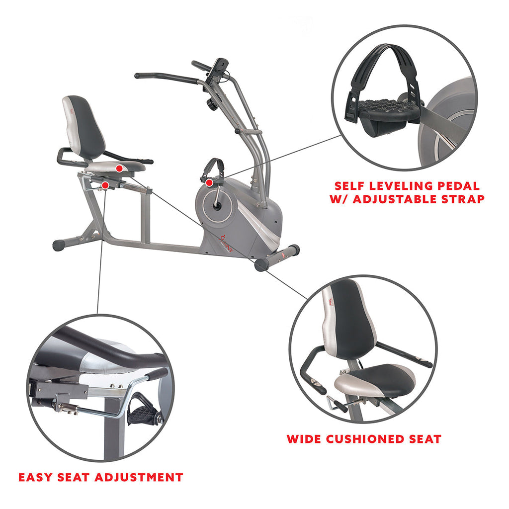 Cross Trainer Magnetic Recumbent Bike with Arm Exercisers