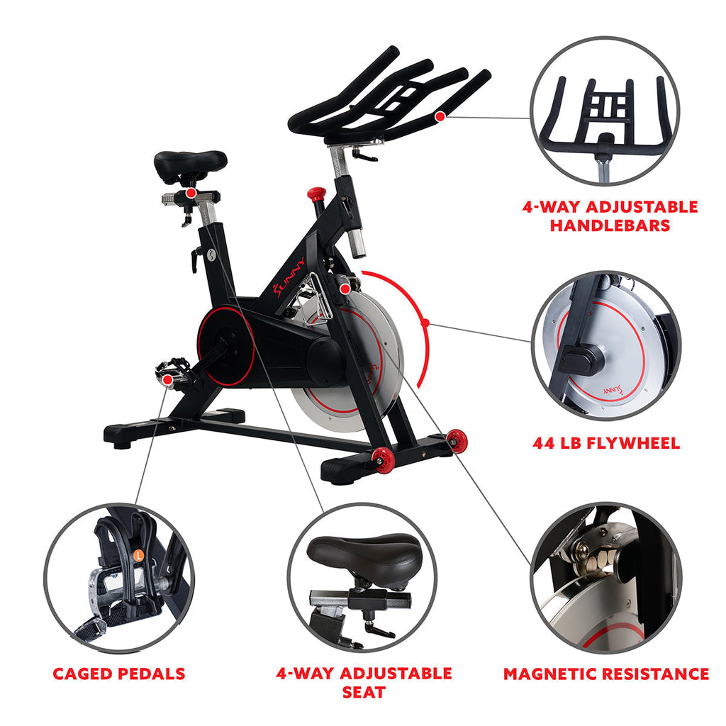 Magnetic Belt Drive Indoor Cycling Bike w/ High Weight Capacity and Device Holder